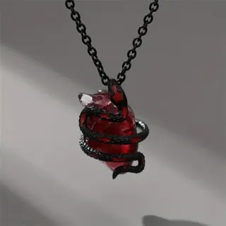 万圣节灵蛇缠绕心脏项链
