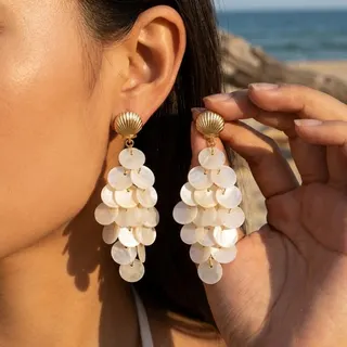 夏季贝壳海星耳环