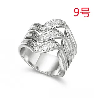 简约铜镶锆精致线条多层戒指