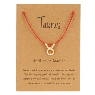 Taurus金牛座 红绳符号版十二星座编织纸卡手链