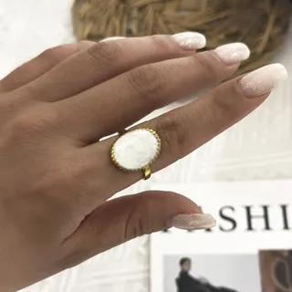 不锈钢波浪边爱心滴油戒指