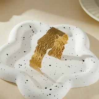 不锈钢不规则花瓣形开口手链手镯