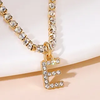 26字母E爪链镶钻脚链