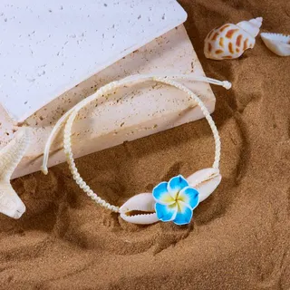 花朵贝壳编织手链