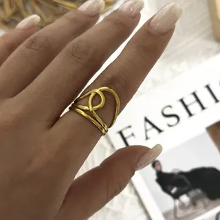 不锈钢树叶环绕戒指