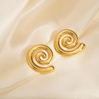 不锈钢螺旋光面耳钉耳环