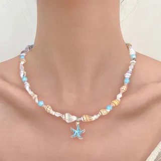 海星海螺绿松石项链