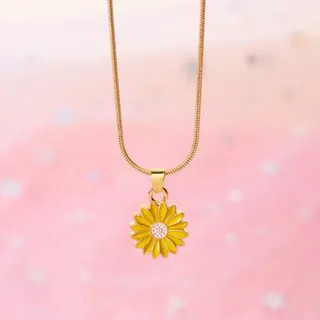 雏菊花朵蛇链项链