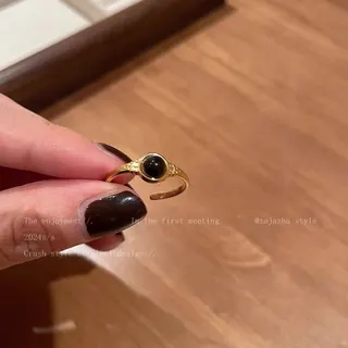 中古太阳花虎眼石开口可调节戒指
