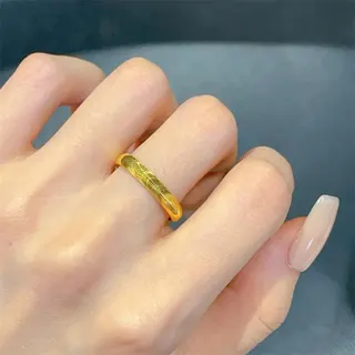 猫眼拉丝波浪纹开口戒指