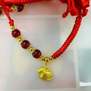 金珠马到成功马年红绳编织手链