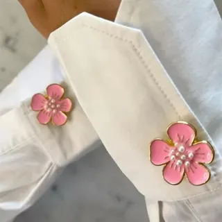 五瓣花珍珠衬衣袖扣纽扣
