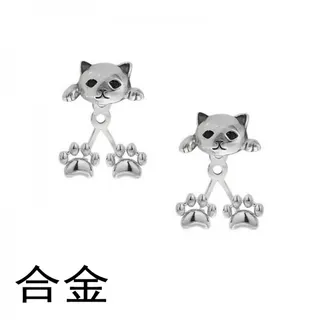 复古猫咪猫爪后挂式耳钉耳环