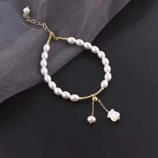 仿珍珠郁金香龙虾扣手链