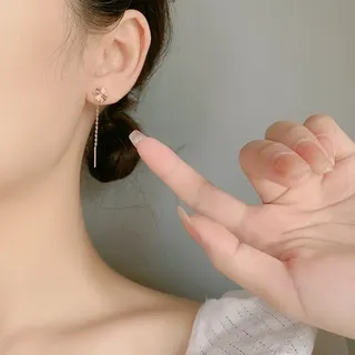 幸运四叶草锆石耳环