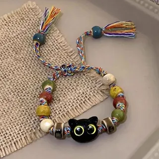 万圣节猫咪手工编织手链