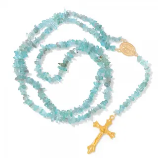 3*5mm碎石珠子不规则十字架项链