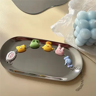 树脂绵羊老虎小鸡兔子青蛙大象可调节手链