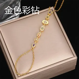 流苏闪钻手背链连指钛钢手链