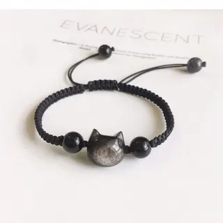 渐变猫头编织手链