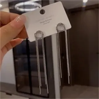 简约长款流苏耳钉耳环
