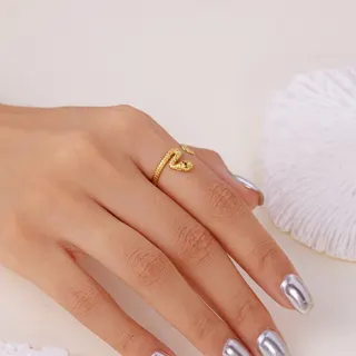 不锈钢蛇可调节戒指