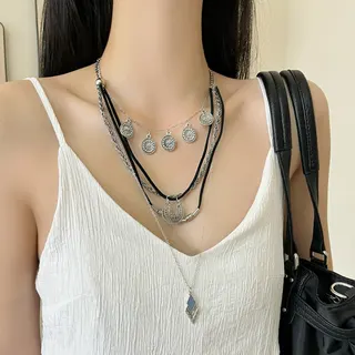 新中式双层叠戴项链