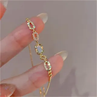 椭圆镶钻抽拉手链