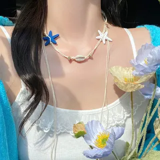 一款两戴贝壳海星项链腰链