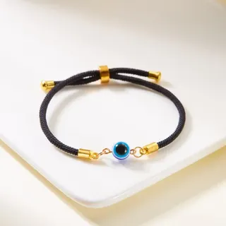 8mm恶魔之眼眼睛手工编织可调节手链