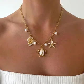 海星海龟海螺珍珠项链