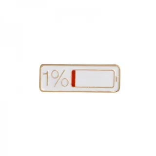 手机电池电量1%%合金画油小胸针徽章
