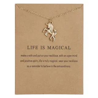 Life is magical 纸卡小马合金项链