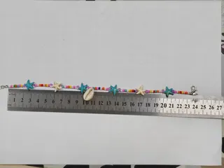 "脚链 材质：米珠+松石 尺寸：23+5cm 包装：独立包装"