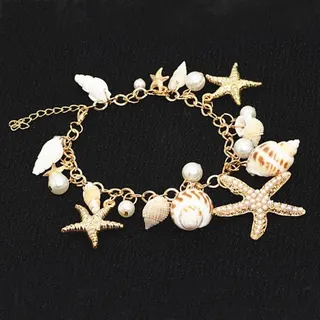 贝壳海星海螺珍珠流苏手链