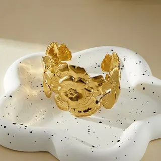 不锈钢树叶开口手链手镯